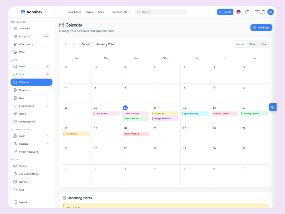Calendar application